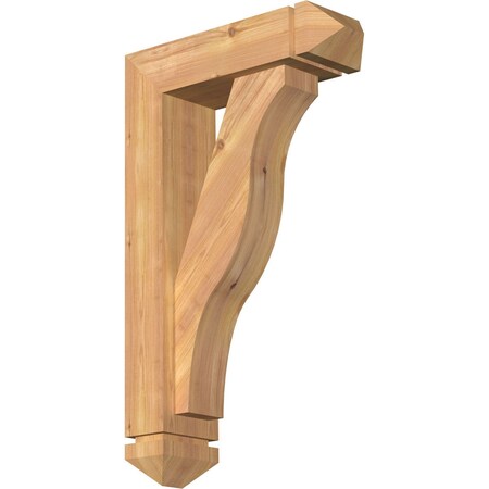 Ekena Millwork Funston Arts and Crafts Smooth Bracket w/ Offset Brace, Western Red Cedar, 5 1/2"W x 18"D x 30"H BKT0604X18X30FST03SWR